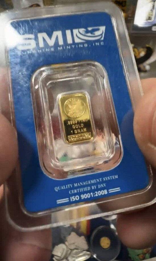 1 Gram Sunshine Mint Gold Bar- SEALED – Enjoy It In The ASSay – Same Day Ship