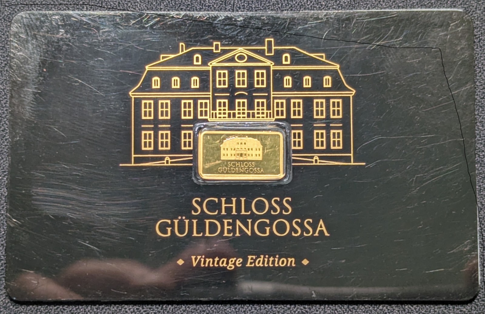 Geiger Schloss Guldengossa Vintage Edition Carded .5 Gram 999.9 fine Gold Bar