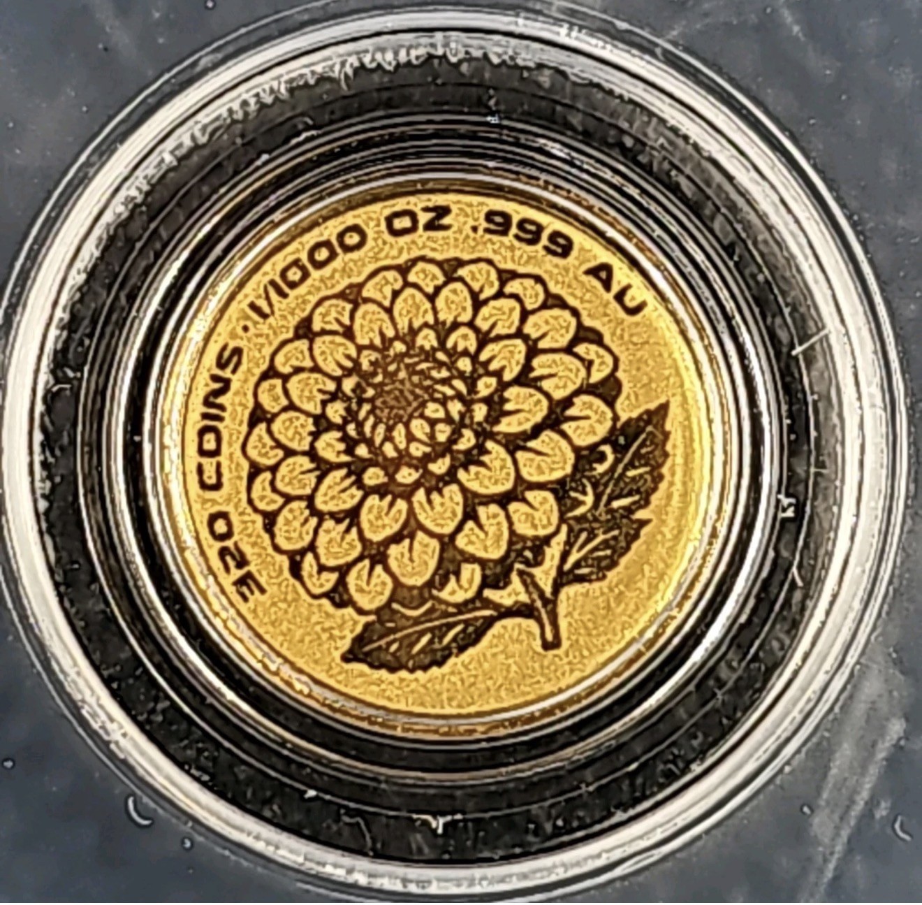 Gold Flowers Coin 1/1000 oz. ICG as MS70! Perfect for any Celebration or Gift!