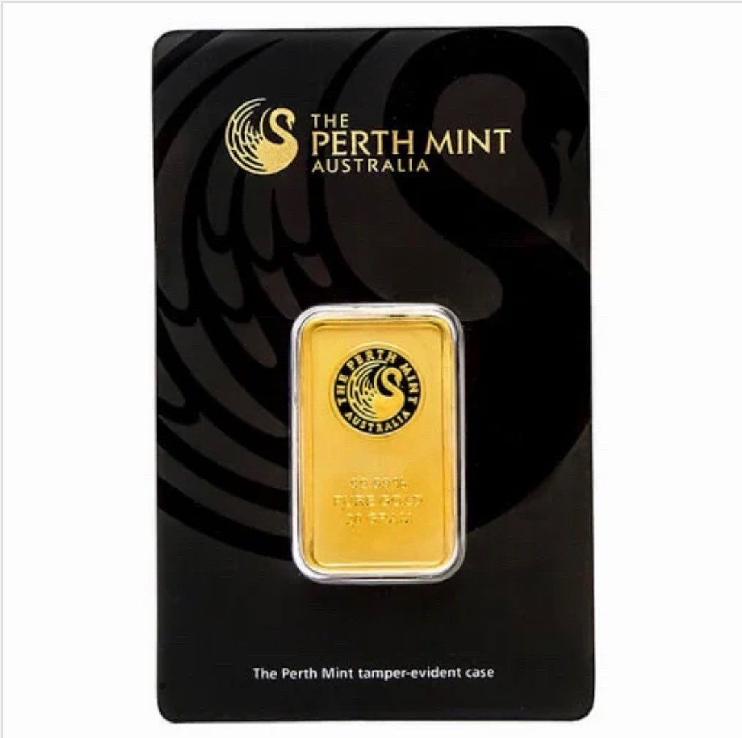 The Perth Mint 20g Gold Bar 0.9999 Fine Tamper-Evident Case