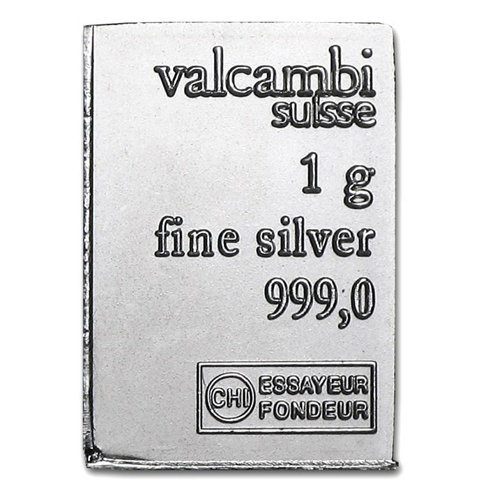 COMBO 1 gram Gold + Silver Valcambi Suisse .9999 Fine Gold & Silver Bars