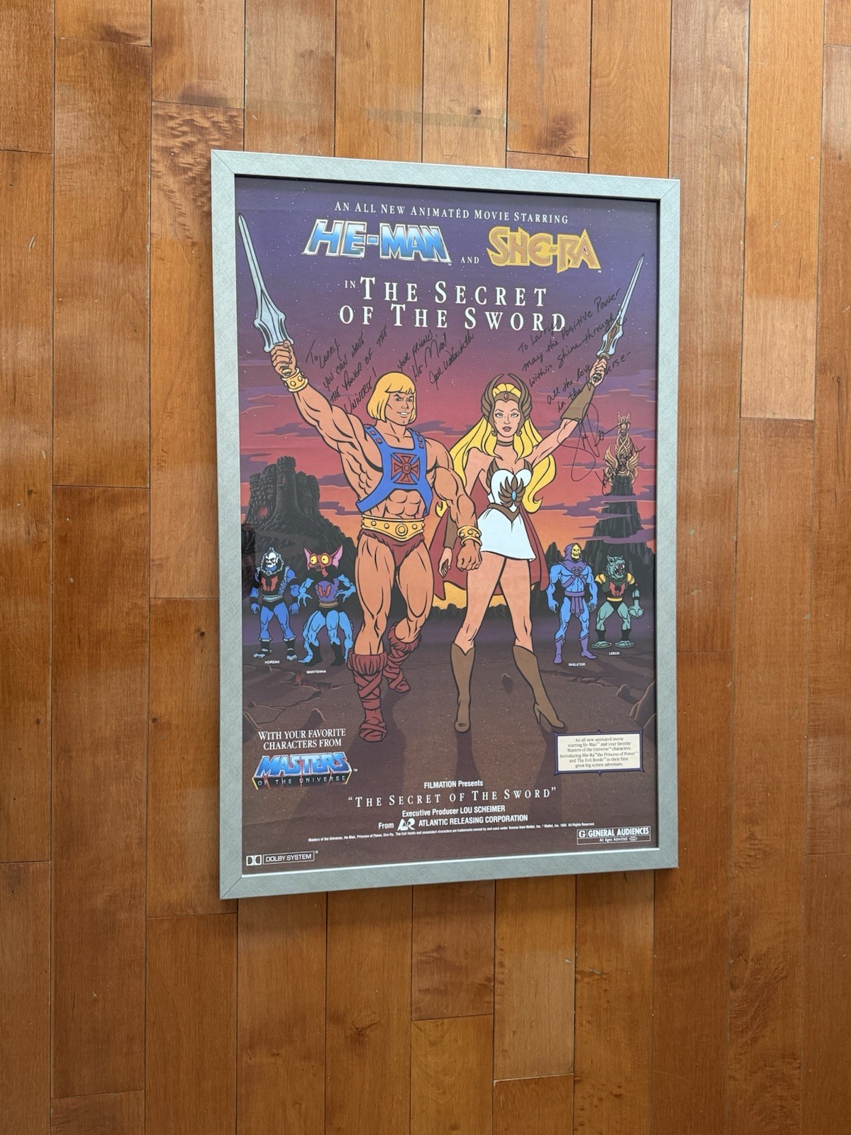 Masters Of The Universe Original Poster Signed by He-man & She-Ra