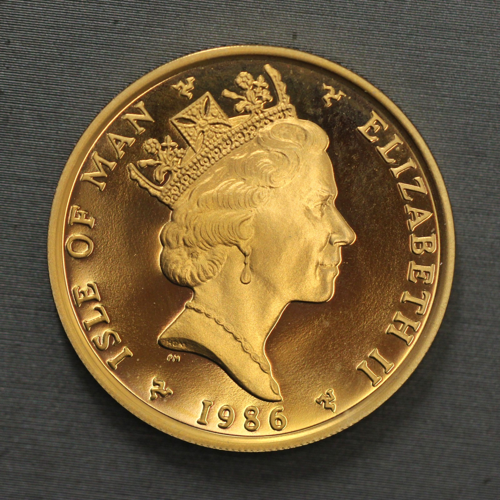 Proof Archangel Michael 1986 Isle Of Man 1/2 oz .917 Fine Gold Angel Coin