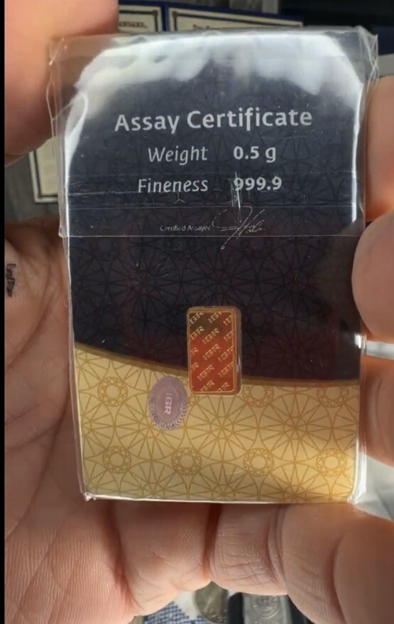 0.5 gram IGR Gold Bar – Istanbul Gold Refinery – 999.9 Fine in Sealed Assay -RME