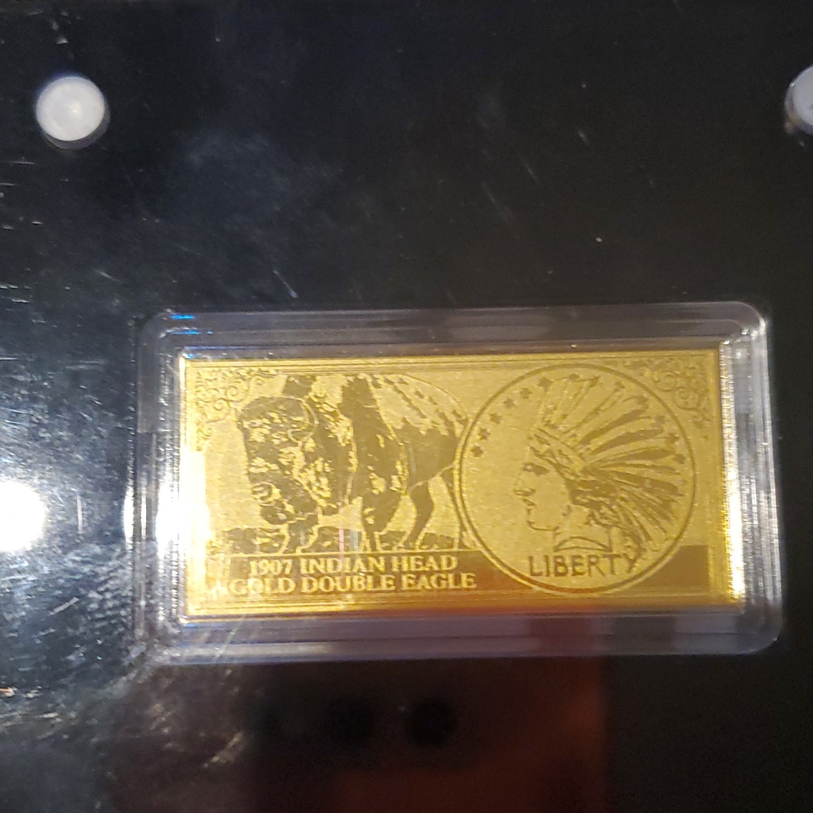 American Mint 2022 Indian Head Double Eagle Gold Bar 1/200th oz .999 Fine