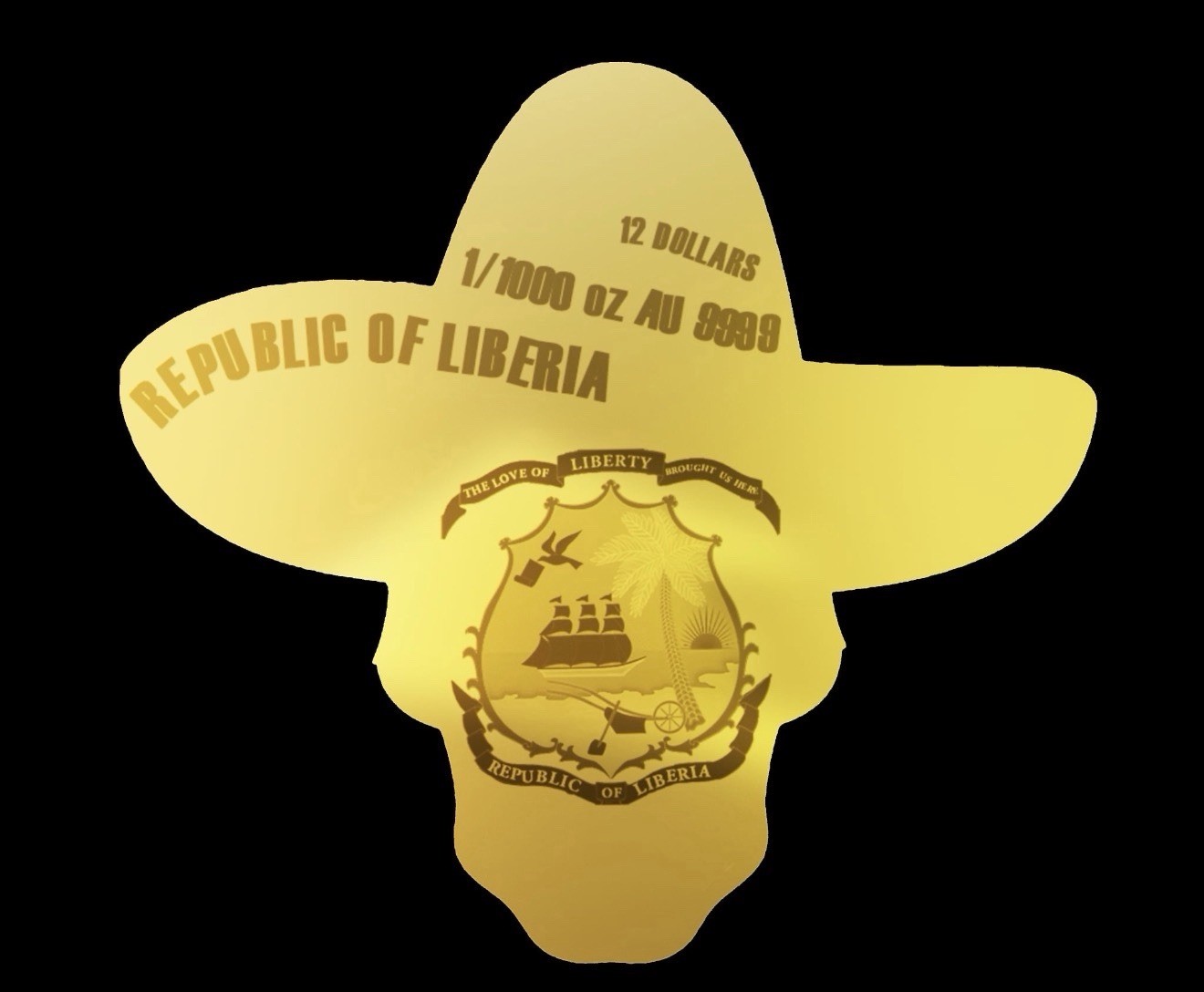 2026 Liberia 1/1000th Gold Carded Dia De Los Muertos Special Shaped with Capsule