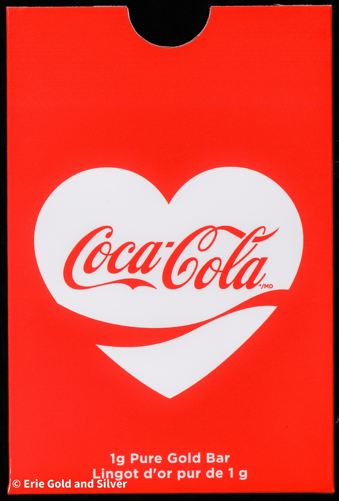 Coca-Cola 1 Gram .9999 Gold Valentine’s Love Bar in Assay Card