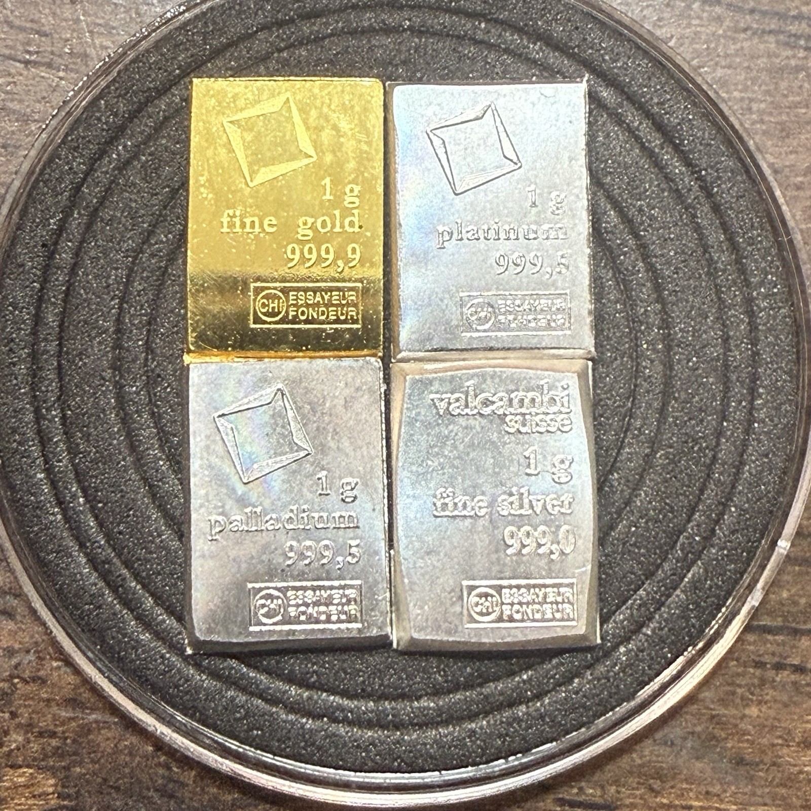 1 Gram Gold Platinum Palladium Silver Gram From CombiBar Lot 4g Total (4x1g)