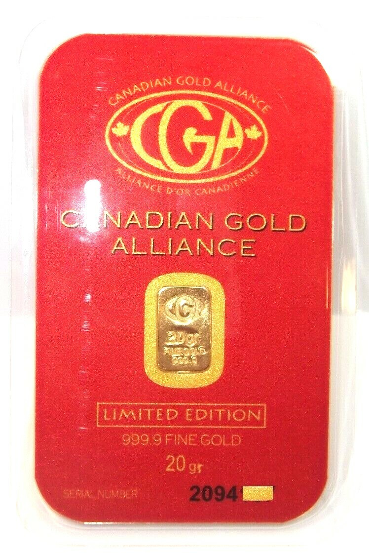 20 GRAlN ( NOT GRAM ) 9999 FINE JUMBO GOLD BULLION CERTIFIED BAR FAST FREE SHIP