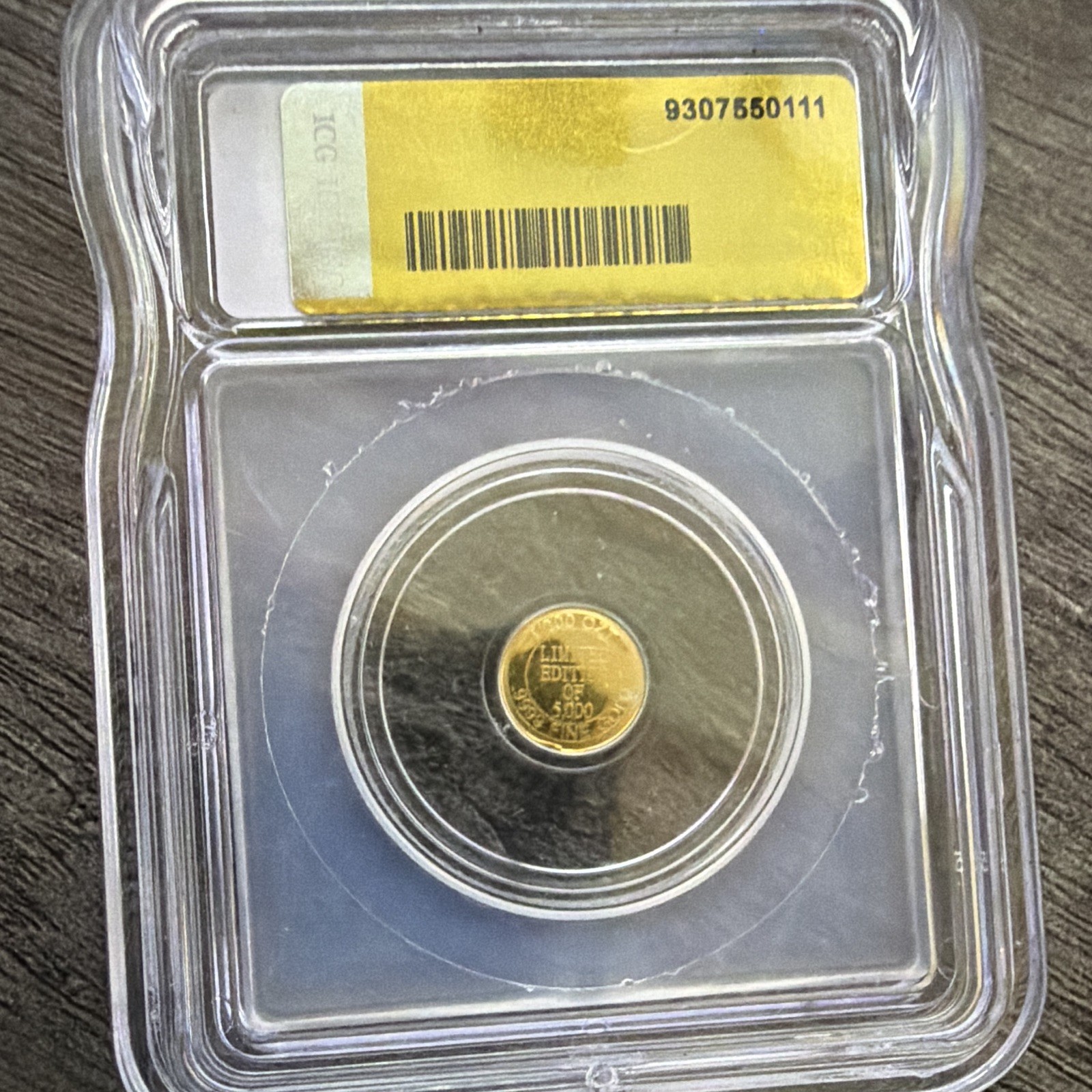 ICG MS70 Royal Flush Gold Round ND 1/200th oz Gold Precious Metal Content