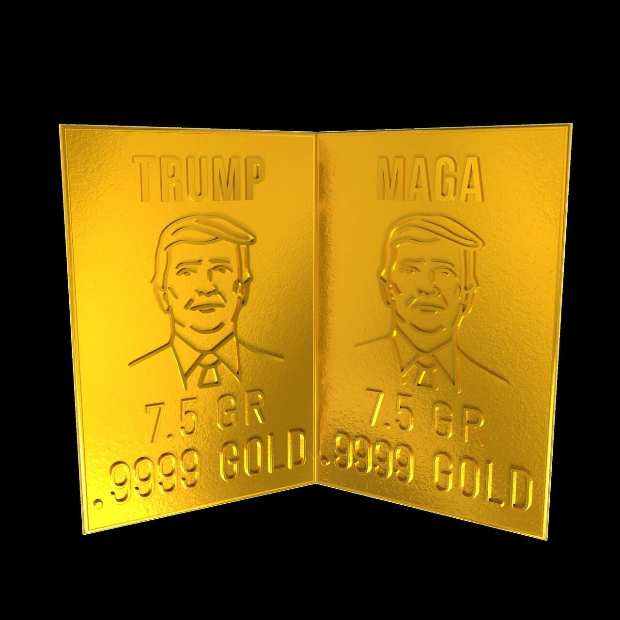 New Release Trump MAGA Gold Bar 1 Gram Splits Into 7.5 Grains Each Limited Mint