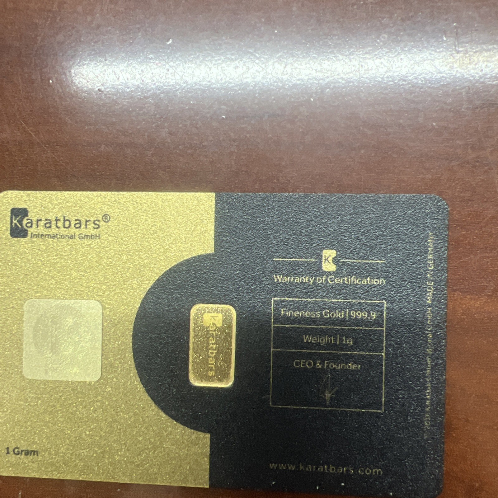 Karatbars 1g Gold Bar .9999 Fine 24K KARAT Bullion In Assay – Sealed Investment