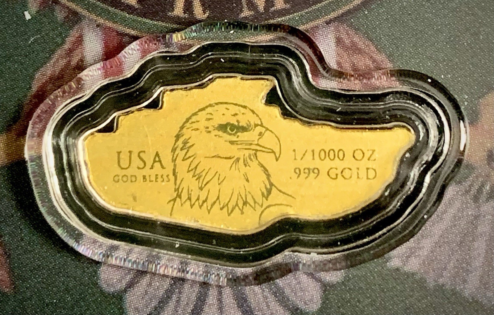 U.S. Army Tank Shaped 1/1000 oz Gold Coin in Card & Capsule