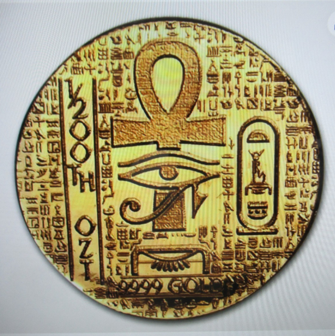 1/200 oz Gold Round: Egyptian Scarabת MPM, 24Kt Gold, 9999 Fine Gold, GIFT