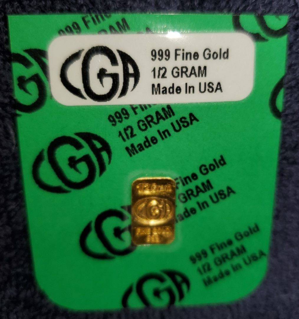 GOLD 1/2 GRAM (24K PURE GOLD BULLION BAR 999 FINE PURE GOLD