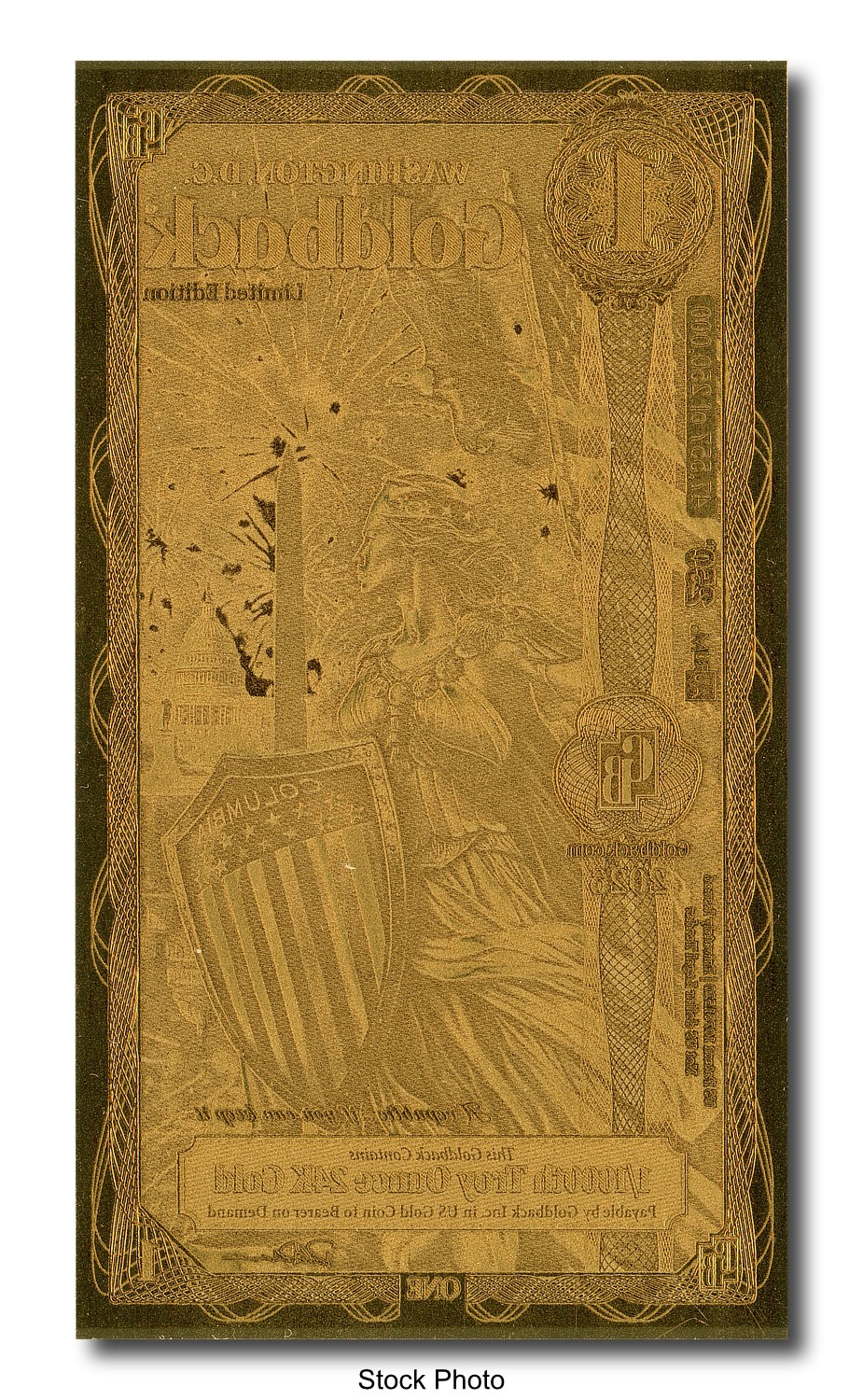 2026 Washington D.C. 1/1000 oz 24K Gold Foil Note Limited Edition 1 Goldback