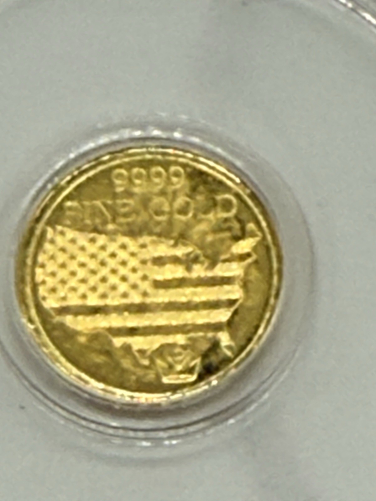 1/200th Oz .9999 Gold Tactical Skeleton Monarch Metals Gold Round In Capsule
