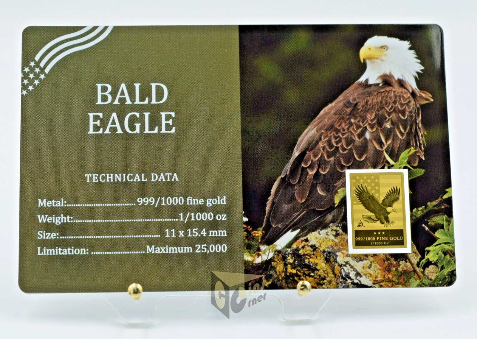 Bald Eagle America Series 1/1000 Oz 999 Gold Medal