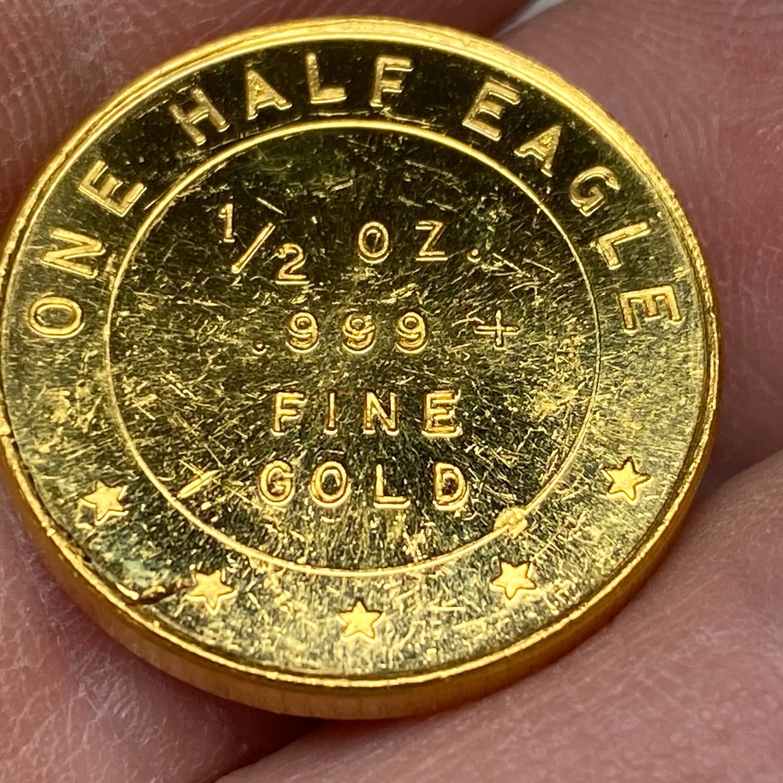 AMERICAN EAGLE WHITLEY MINT 1/2 OZ EAGLE .999 FINE GOLD ROUND