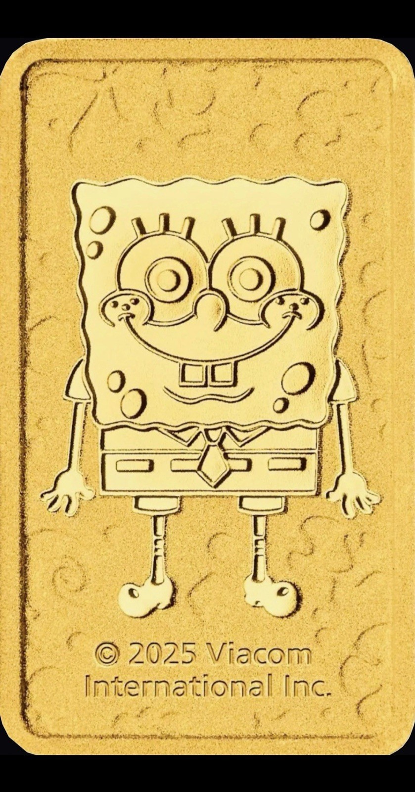 2025 SPONGEBOB SQUAREPANTS 1g .9999 Gold Bar The Perth Mint #1479 of 5000