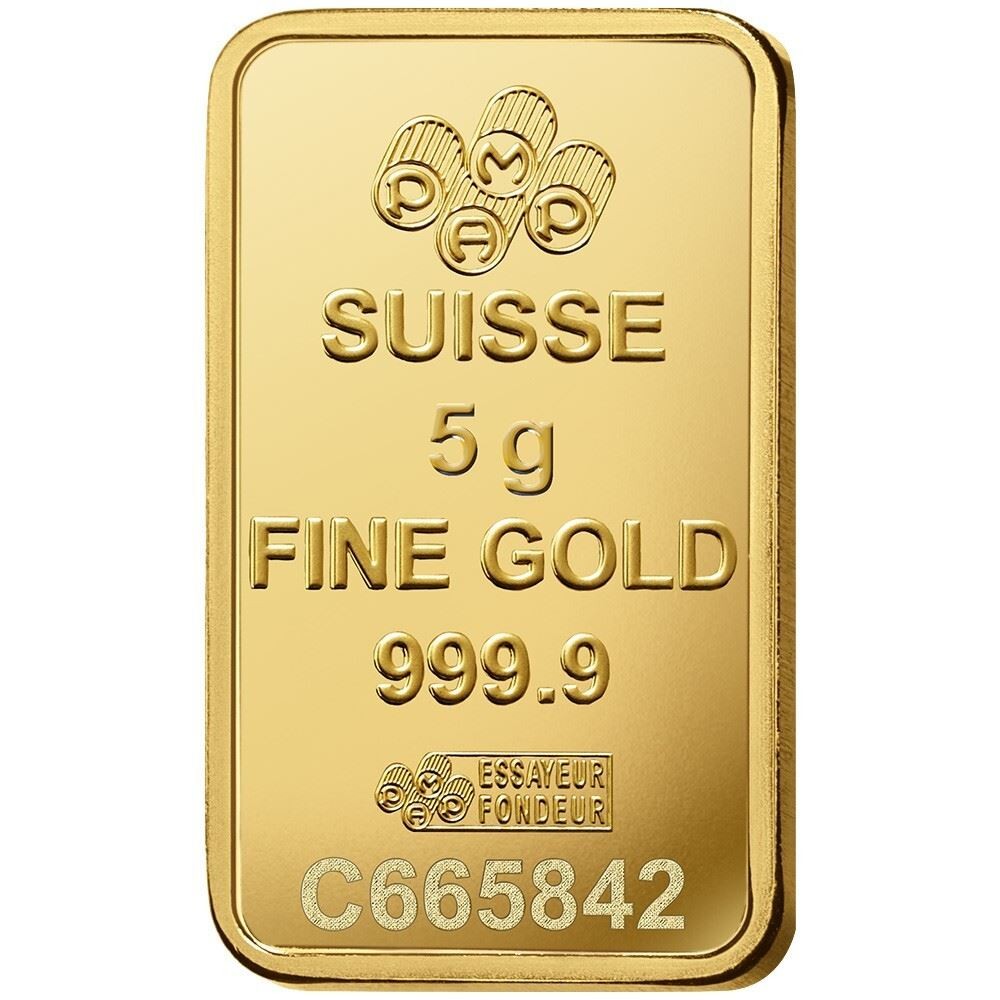 5 gram Gold Bar – PAMP Suisse – Rosa – 999.9 Fine in Sealed Assay
