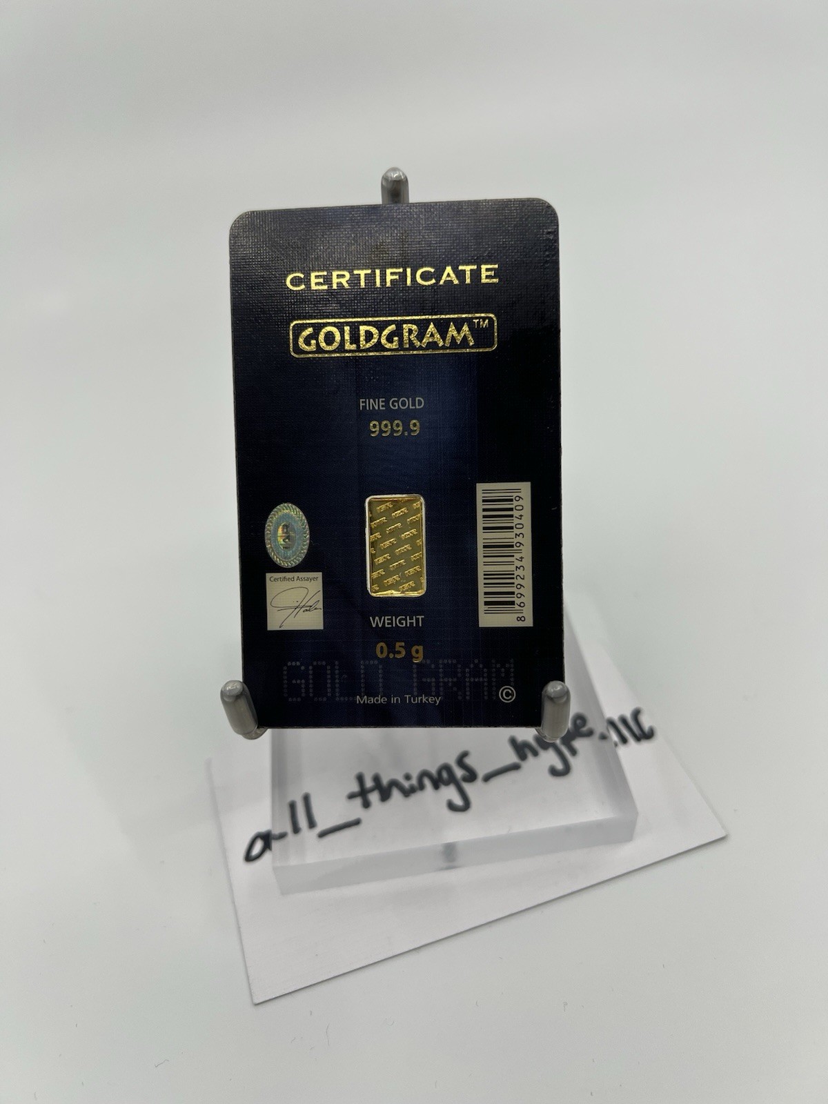 IGR .999 Gold 1/2 Gram Bar Sealed in Assay Card