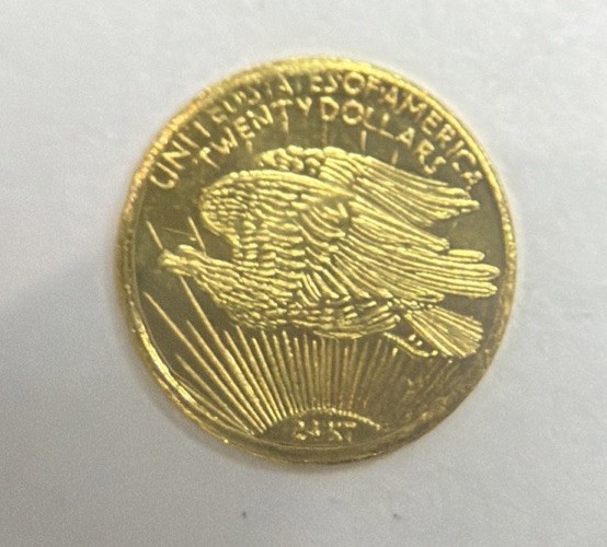 THE COLUMBIA MINT 24k YELLOW GOLD SAINT GAUDENS LIBERTY $20 MINIATURE COIN BOX