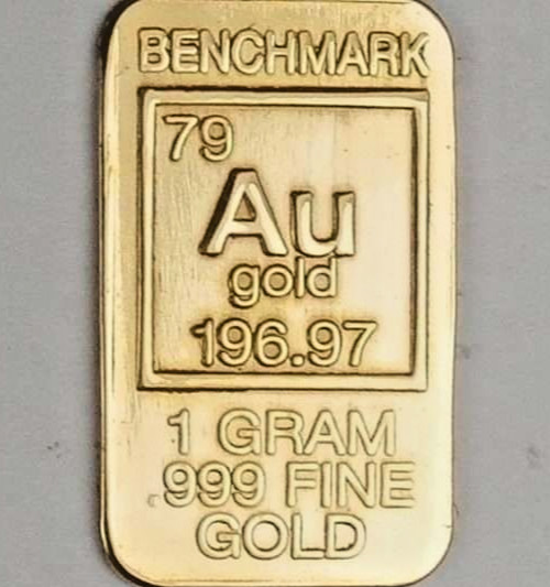 1 Gram .999 Fine Gold Bar by Benchmark—FREE SHIPPING—1 GRAM of GOLD BULLION
