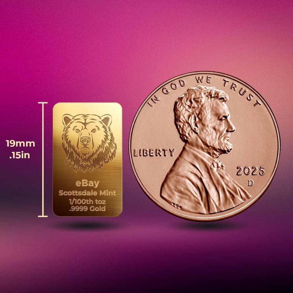 Scottsdale Mint 1/100 oz Gold Bar Grizzly Bear .9999 Gold (eBay Exclusive) #A744