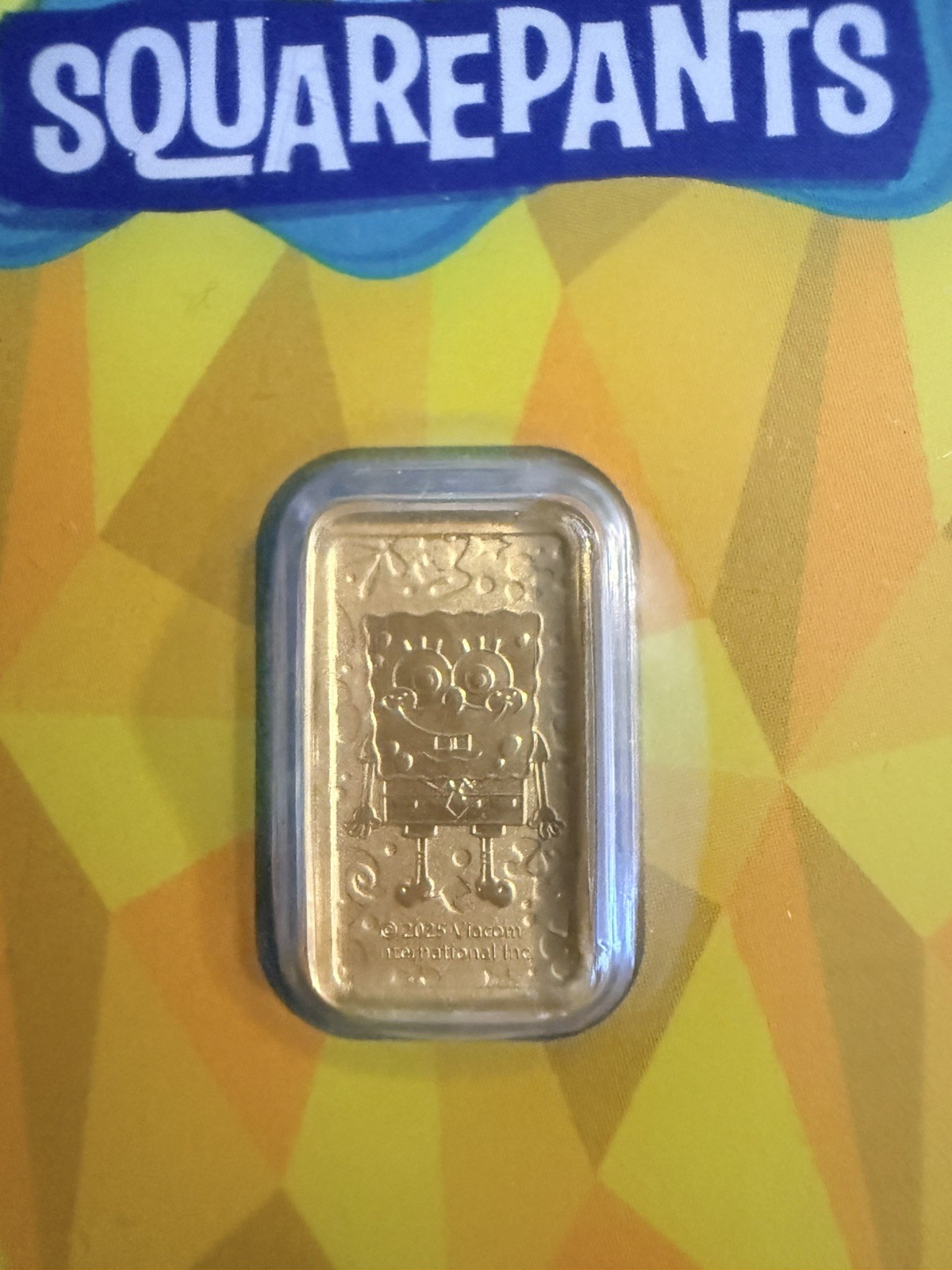 2025 Perth Mint Sponge Bob Square Pants 1 gram .9999 Fine Gold Bar. 5,000 Minted