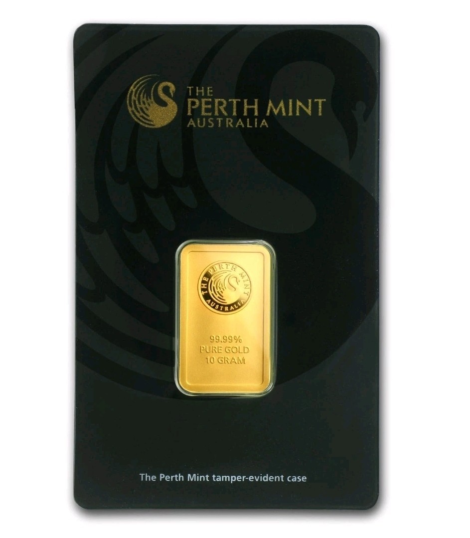 10g Perth Mint Gold Bar – .9999 Fine 24k Bullion in Assay Card