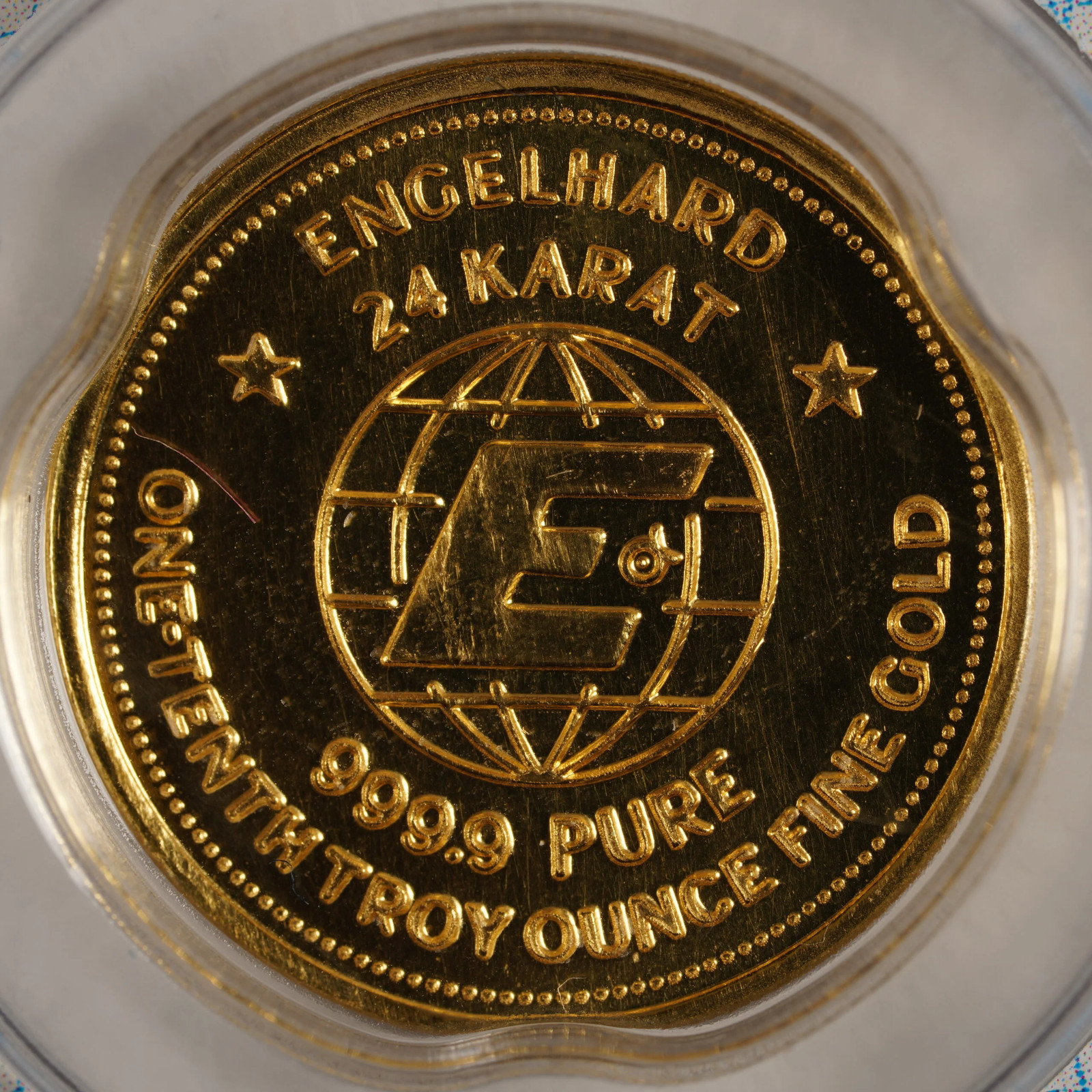 Engelhard 1/10 oz Gold Prospector Round .9999 In Assay 32067