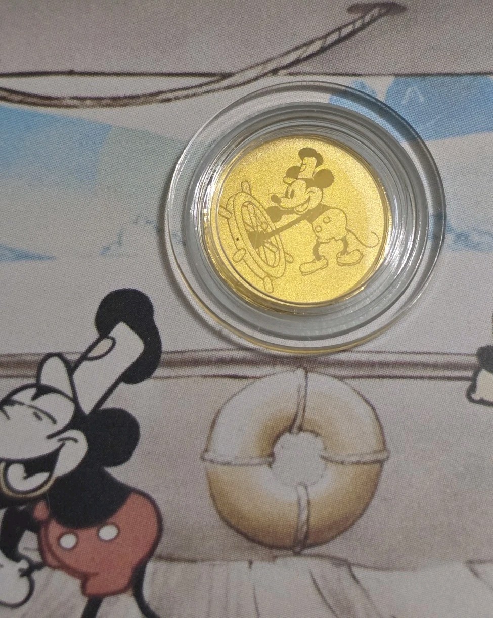 Steamboat Willie 1928 1/1000 Oz Gold Coin In Card