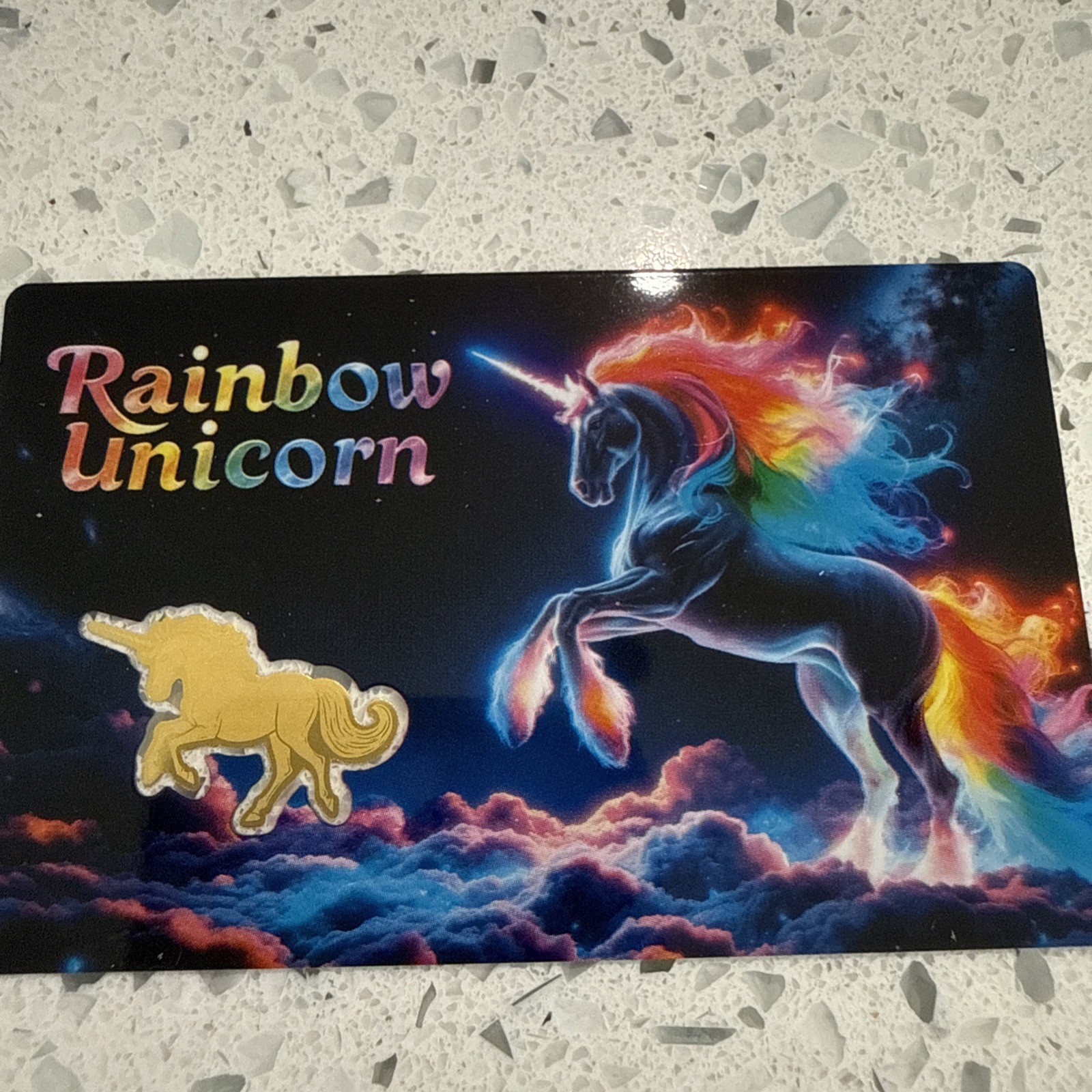 Rogues Island Mint Rainbow Unicorn 1/1000 oz Gold in Card Mintage 5,000 limited