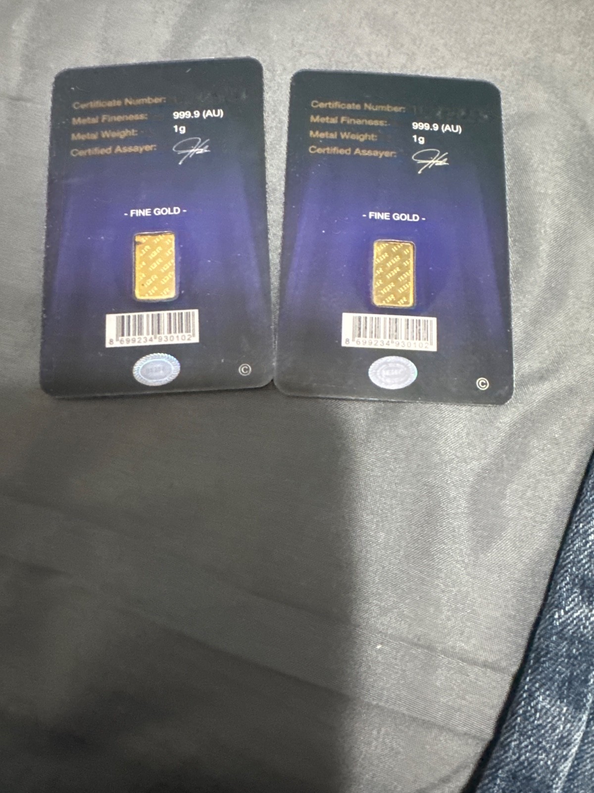 2 Gram Gold Bars IGR 9999 pure