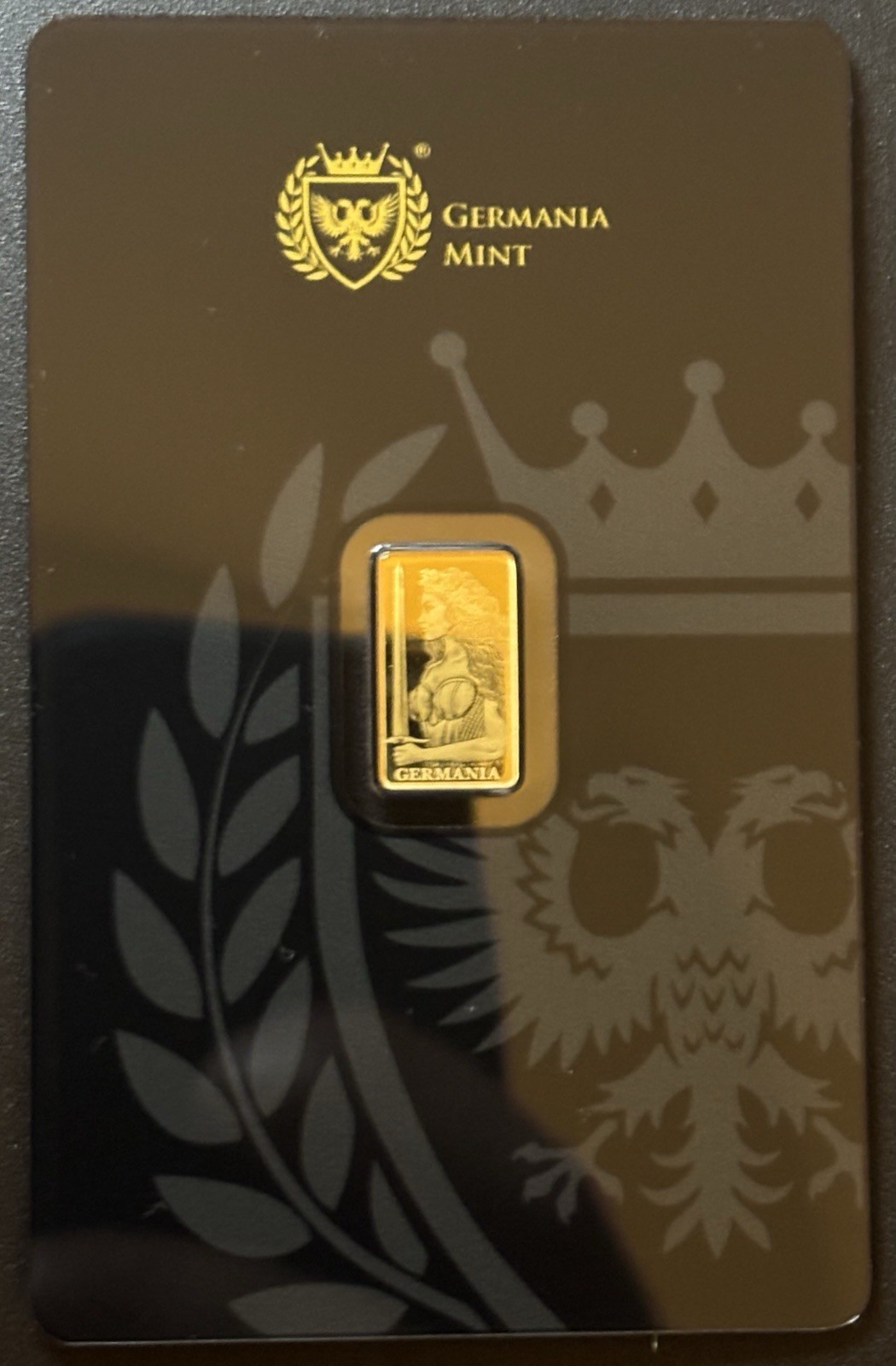 Germania Mint Lady Germania Minted 1/200 oz Gold Bar in Assay Card