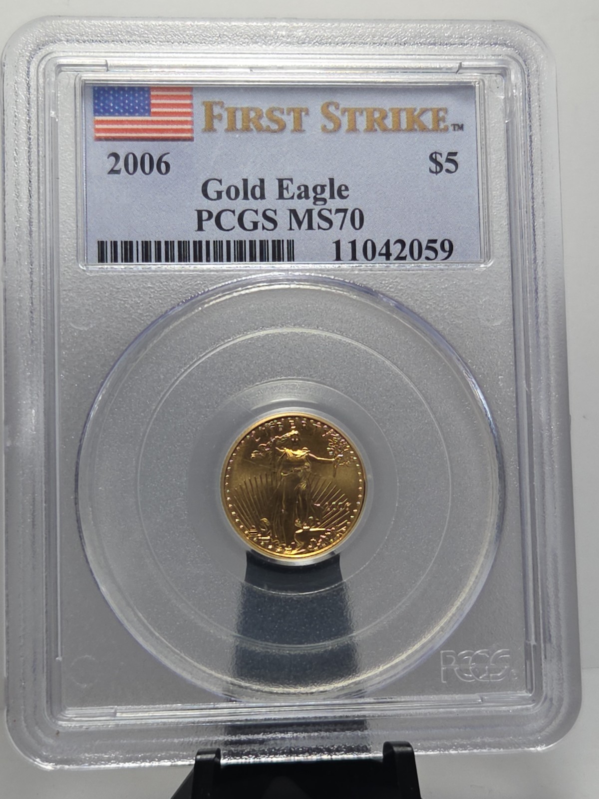 2006 $5 Gold American Gold Eagle PCGS MS70 1/10th oz. #784