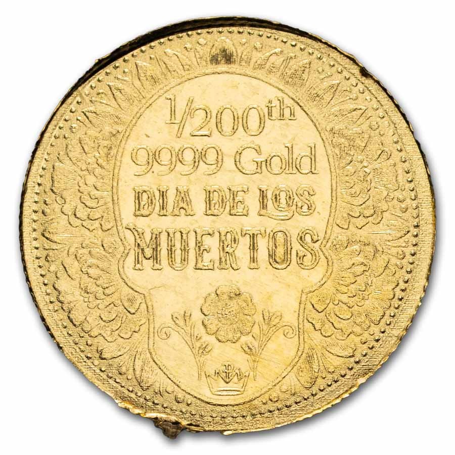 1/200 oz Gold Round: Day of the Dead Rose Skull – MPM