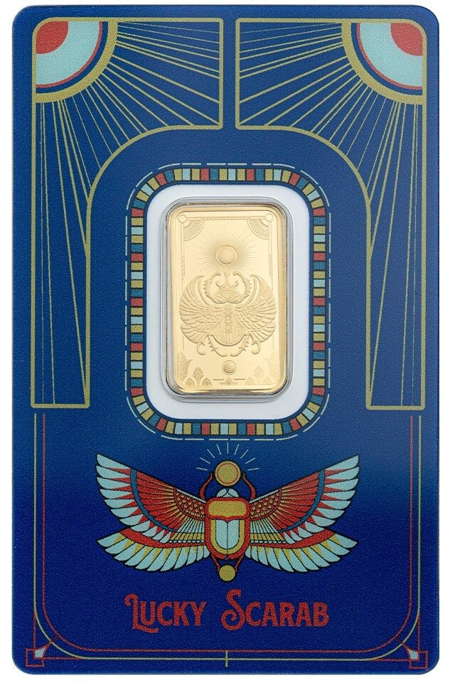 Pamp Suisse Egyptian Scarab 5 Gram Gold Bar in Assay