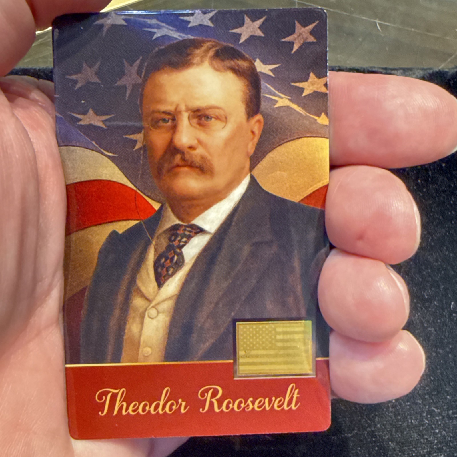 Theodor Roosevelt 1/1000 Oz Gold Coin $12 Liberia in Card 50,000 Mintage