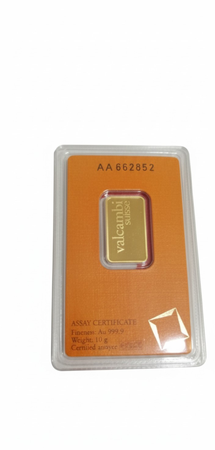 10 Gram Valcambi Suisse .9999 Fine Gold Bar Certified -PURE 10 Grams