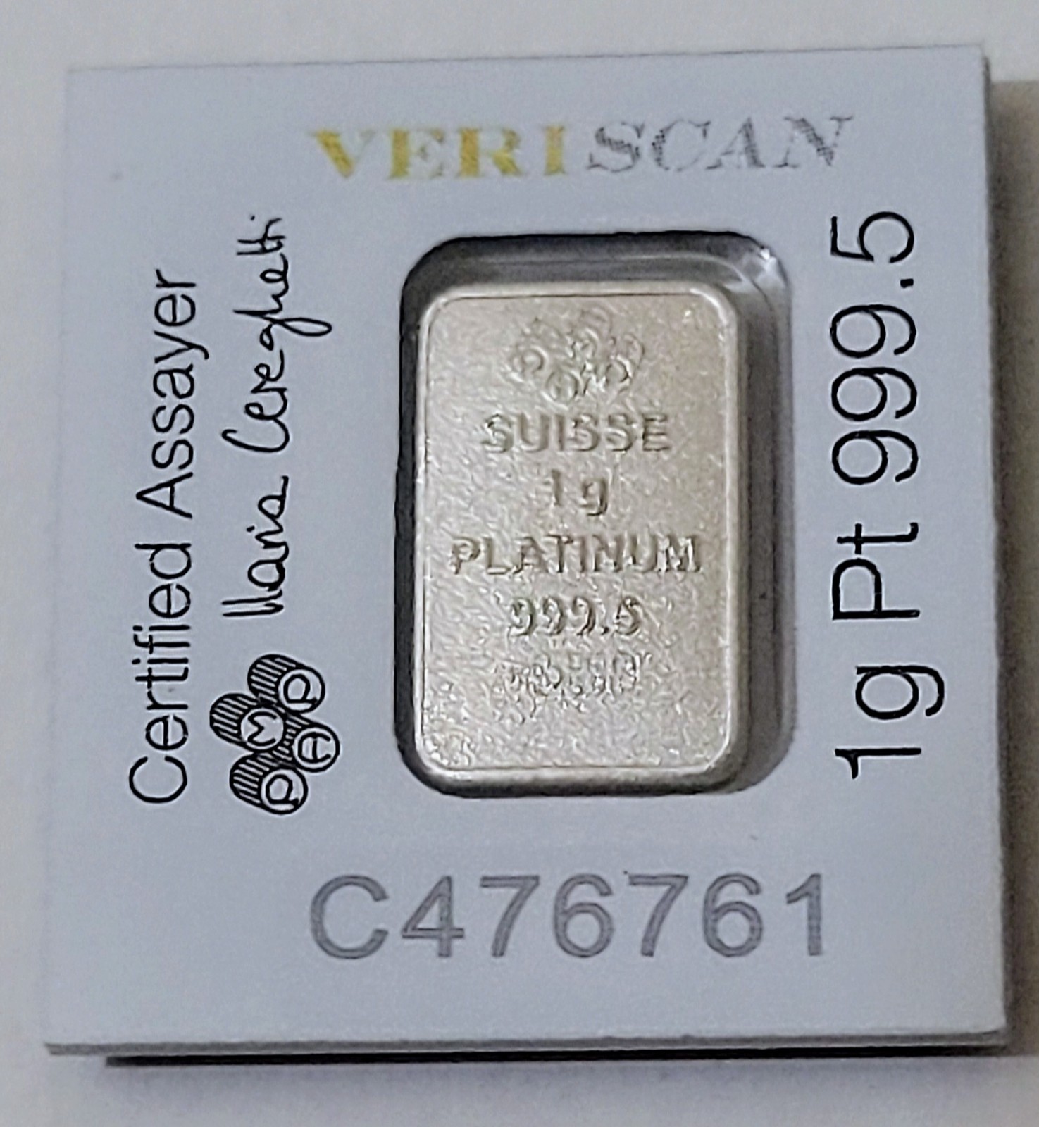 1 Gram Pamp Suisse Gold, 1 Gram P S Platinum, 1 Gram Colorized $100 Silver