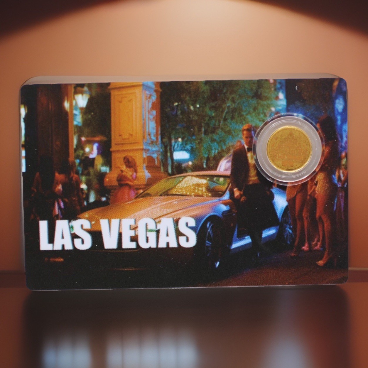 2026 Liberia Las Vegas 1/1000 oz .9999 Fine Gold Coin Assay Card w/COA $12