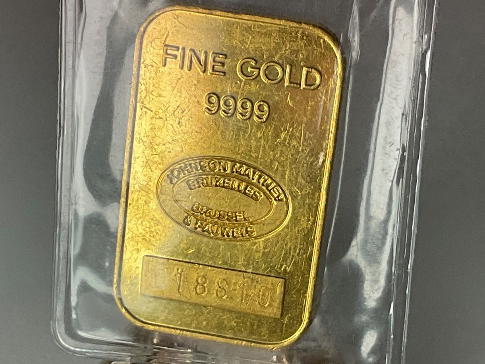 20g Vintage Johnson Matthey 20 g Gram Gold Bar .9999 Gold PAUWELS & BRUSSEL