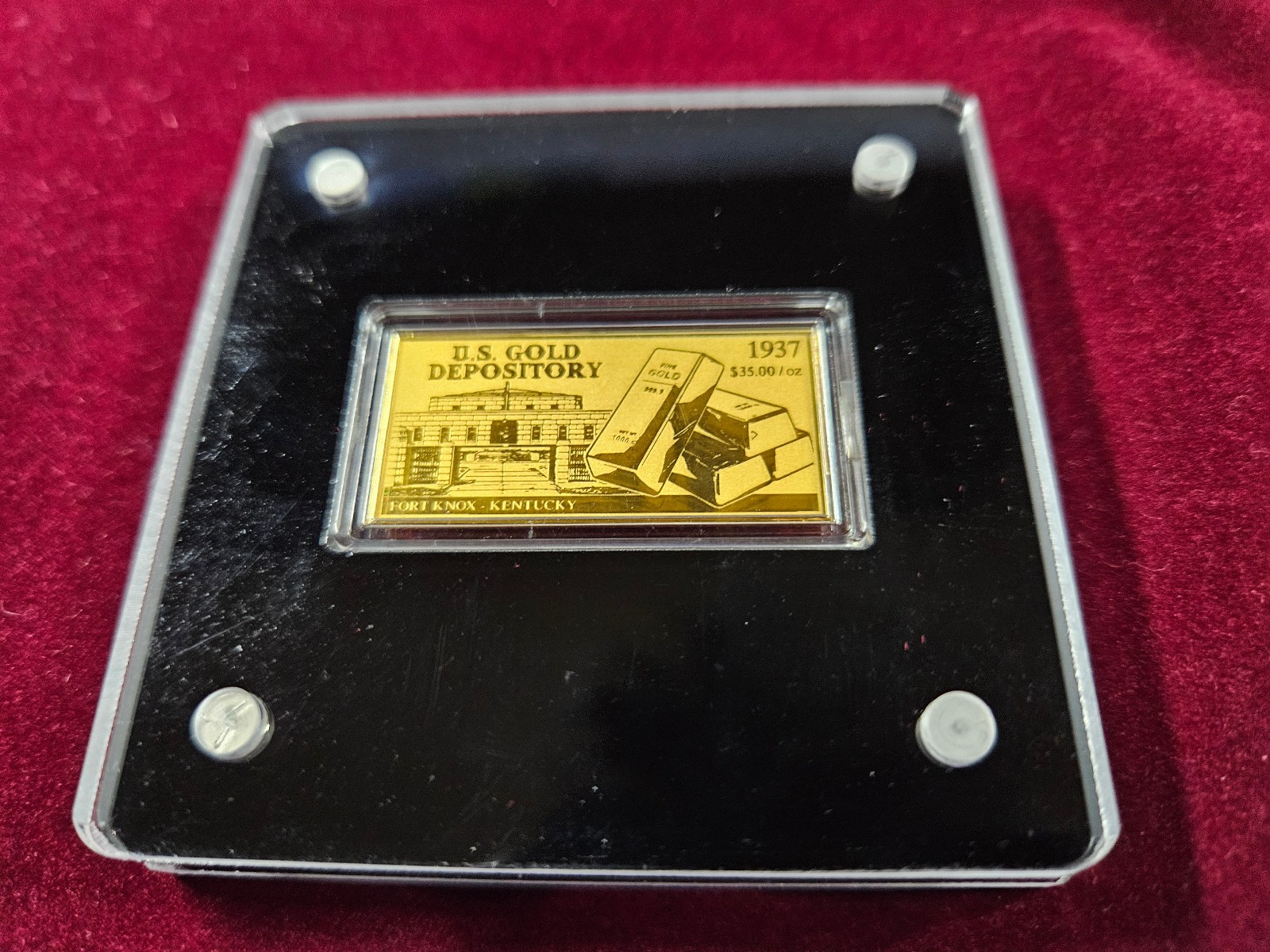 🌟 2022 American Mint U.S. GOLD DEPOSITORY 1/200 oz .999 Gold Proof Bar