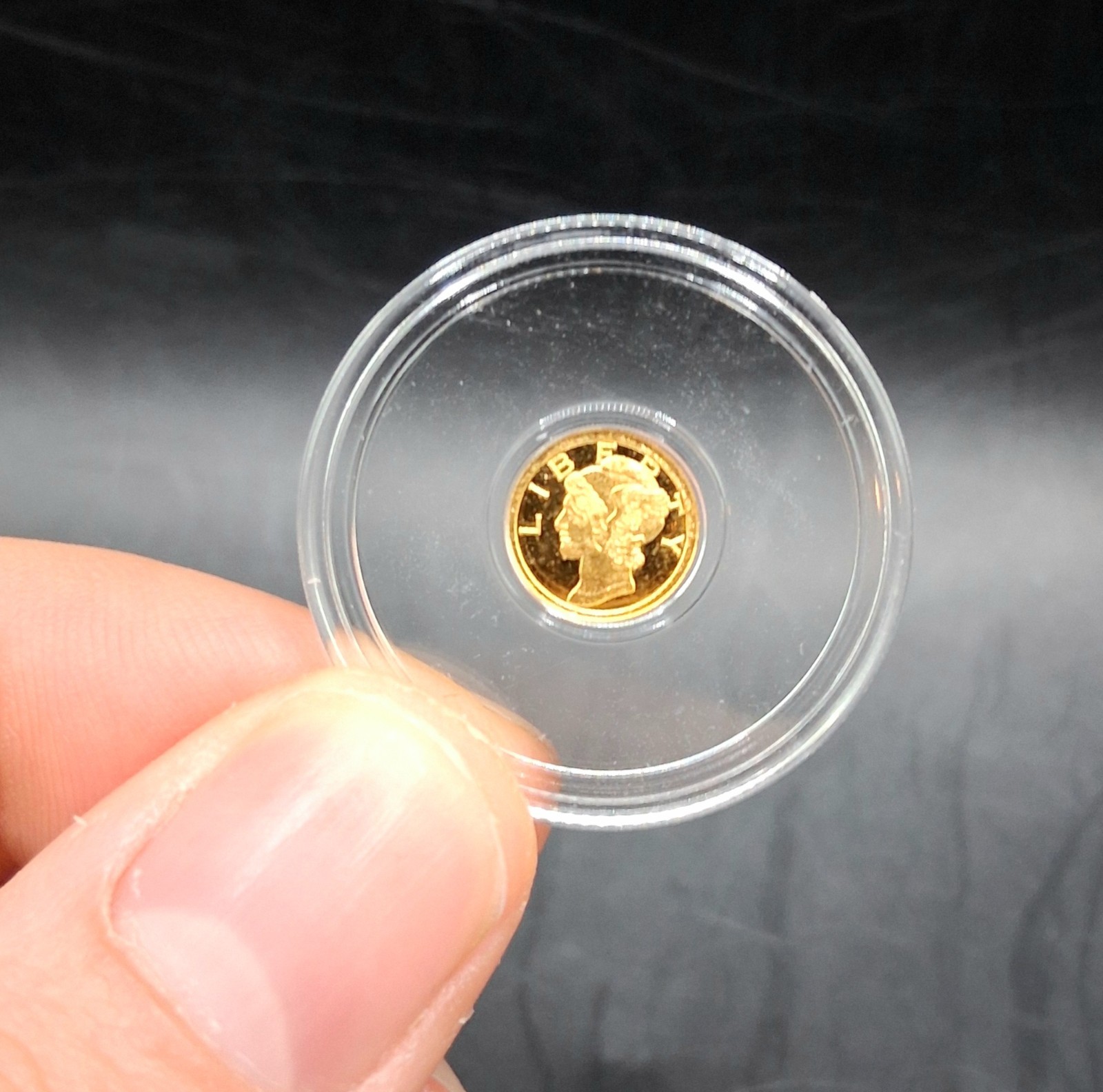 ​.9999 FINE GOLD ROUND 24K BULLION MERCURY DIME WINGED LIBERTY TORCH MICRO