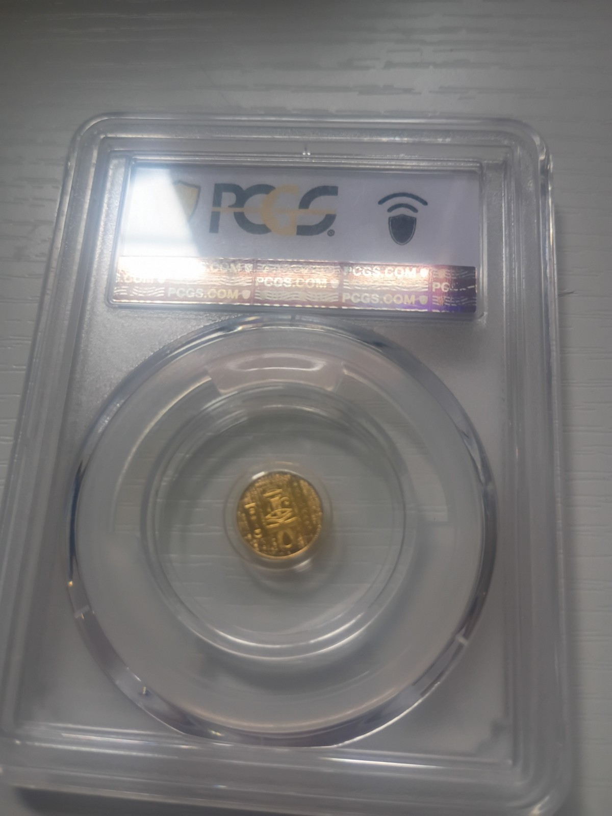 1/200 oz Fine Gold Scarab PCGS Almost Uncirculated 24K Gold Round