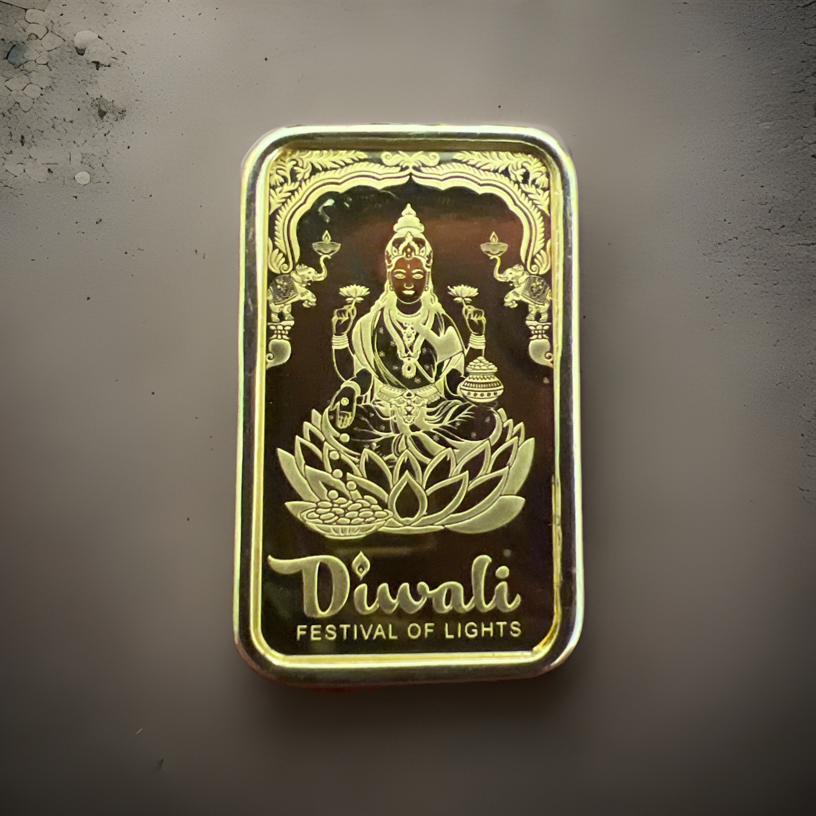 Pamp 5 G 24K Gold Bar Diwali Festival Of Lights & FREE WITH PURCHASE 14K BEZEL!
