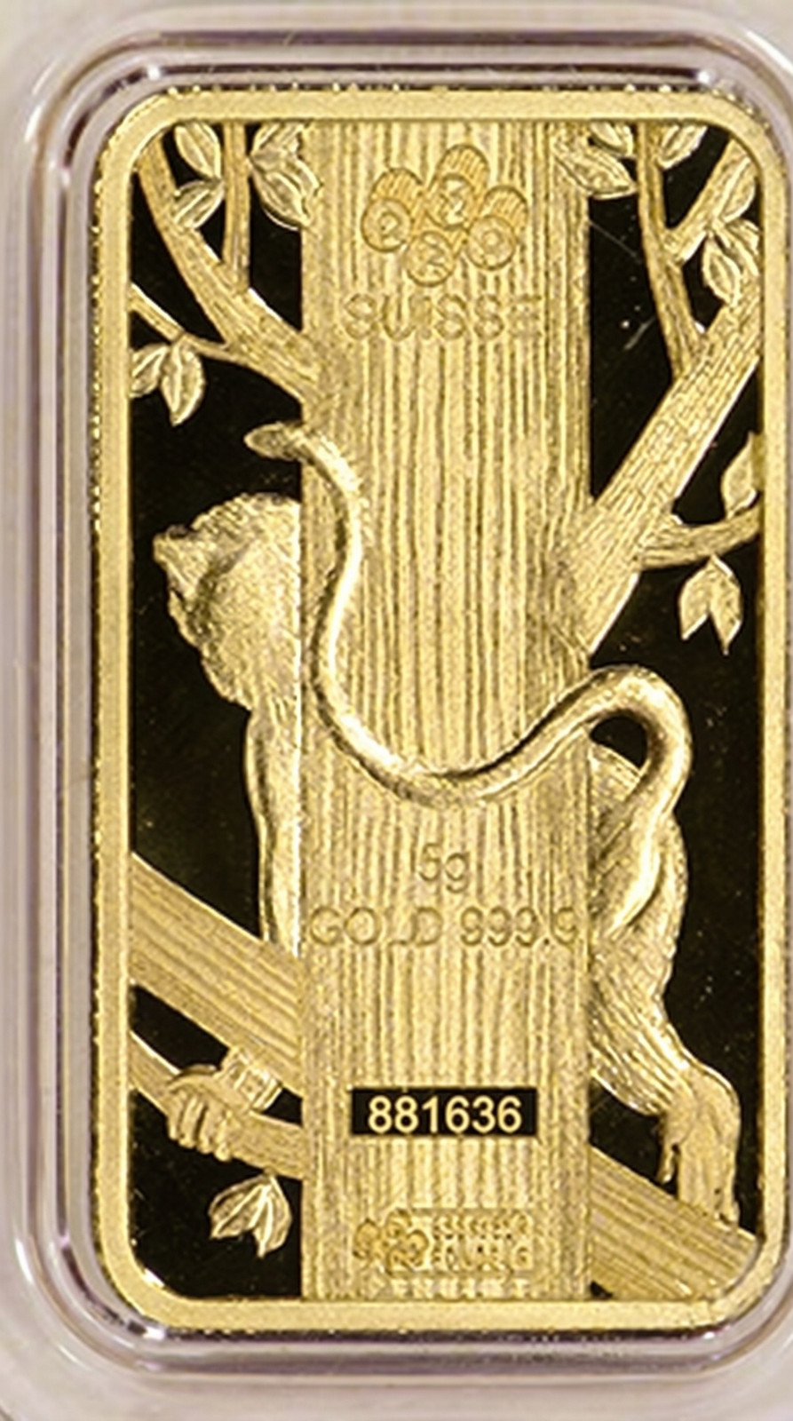 PAMP Suisse 5g Gold Year of the Monkey – The Lunar Calendar Series. New in Assay