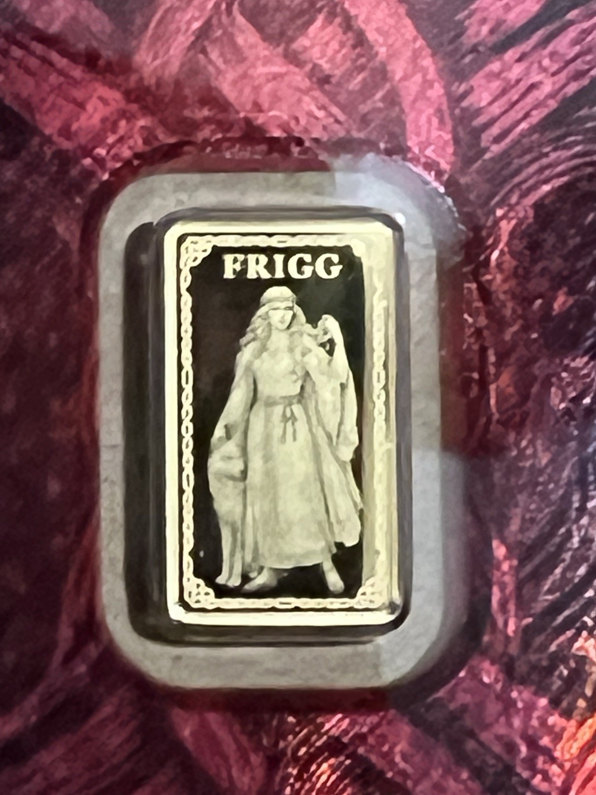 Germania Mint 1/100 oz Gold Bar In Assay 999.9 Fine Gold Frigg Bar